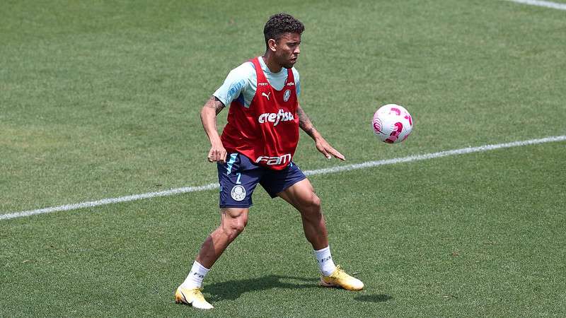Marcos Rocha durante treinamento do Palmeiras na Academia de Futebol.