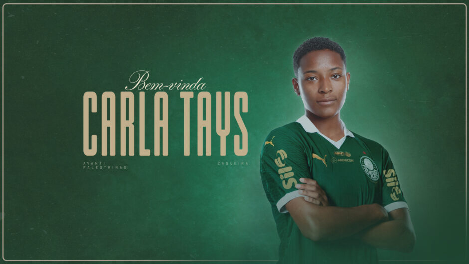 Anúncio do site oficial do Palmeiras sobre a zagueira Thais Carla