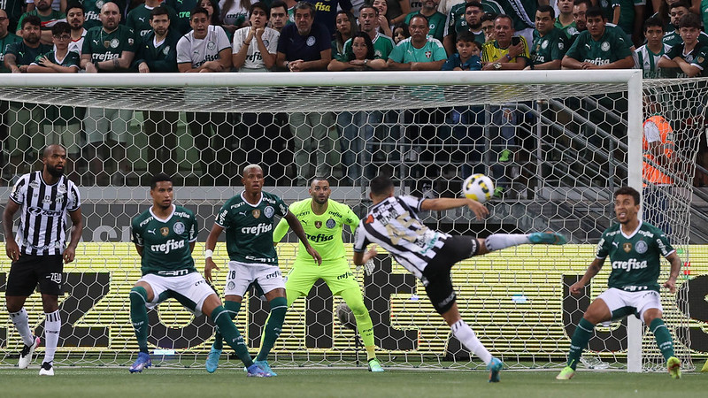 O goleiro Weverton, da SE Palmeiras, em jogo contra a equipe do Ceará SC, durante partida válida pela primeira rodada, do Campeonato Brasileiro, Série A, na arena Allianz Parque.