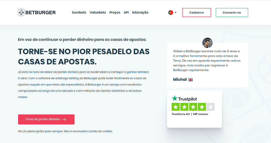 Betburger - apostas arbitrárias